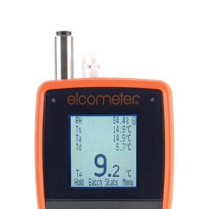 Figure 4 Electronic Dewmeter Display Showing the RH, Ts, Ta, TD and TΔ Values on screen together