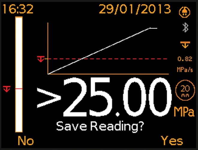 Individual user definable pull rate graphs can be saved with each reading.