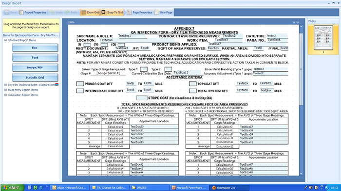 A Screen Shot Showing a Customized Report Format
