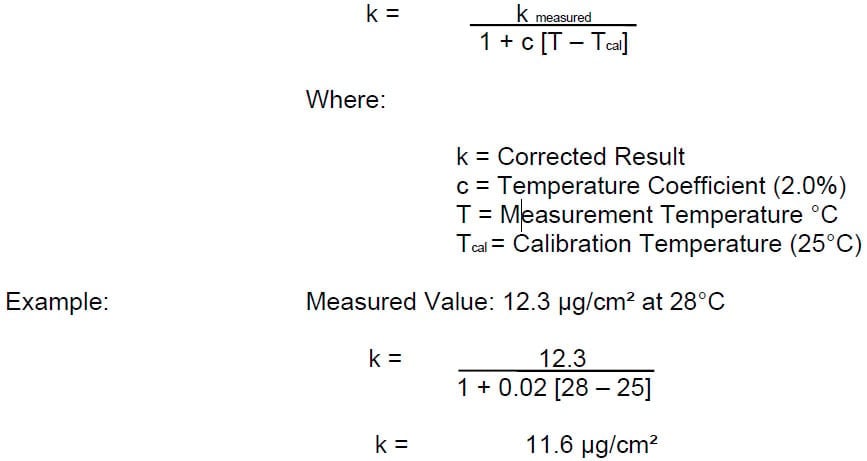 Temperature Compensation Equation