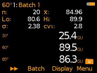 Readings and user selectable statistics